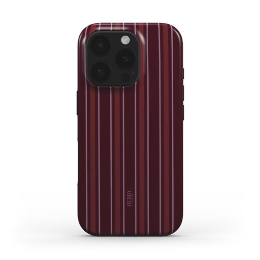 iPhone-hoesje met gestreept ontwerp kleur: bordeauxrood – Pomegranate