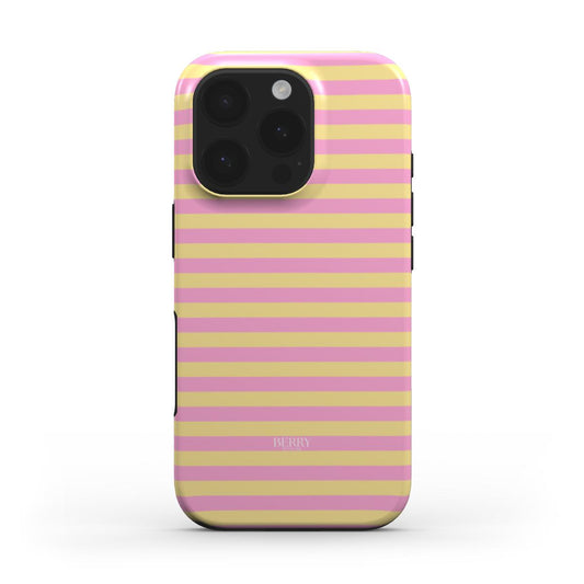 Lyserødt iPhone-cover med striber, Sun Pop iPhone MagSafe