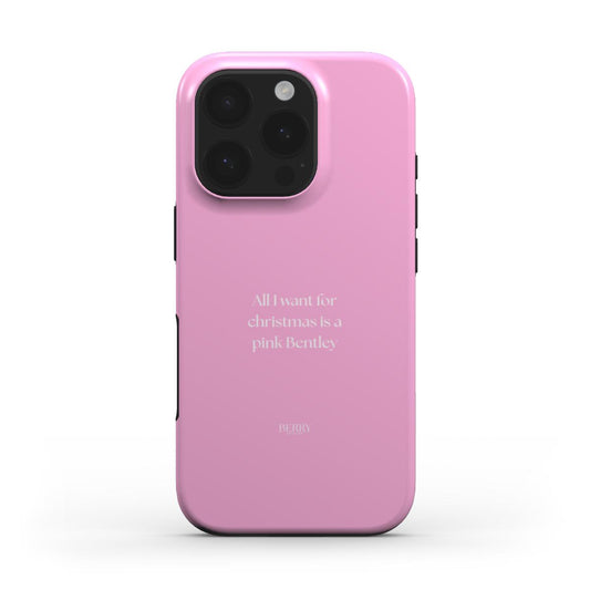 Θήκη iPhone με διακοσμητικό σχέδιο χρώμα: ροζ – All I want for christmas is a pink Bentley