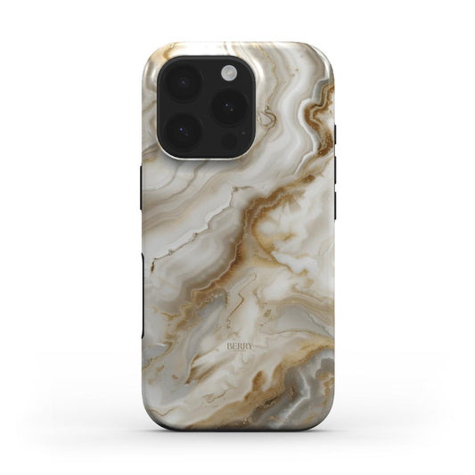 Funda para iPhone con patrón de mármol color: beige – Desert Marble Quartz iPhone MagSafe