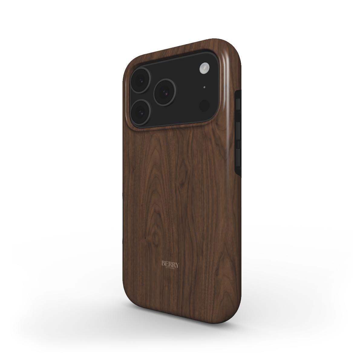 iPhone case with wood grain pattern – Walnut iPhone MagSafe