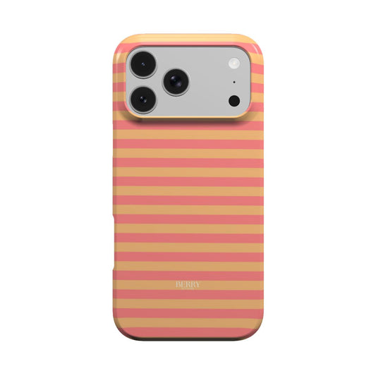 iPhone case with stripes in pink – Peach