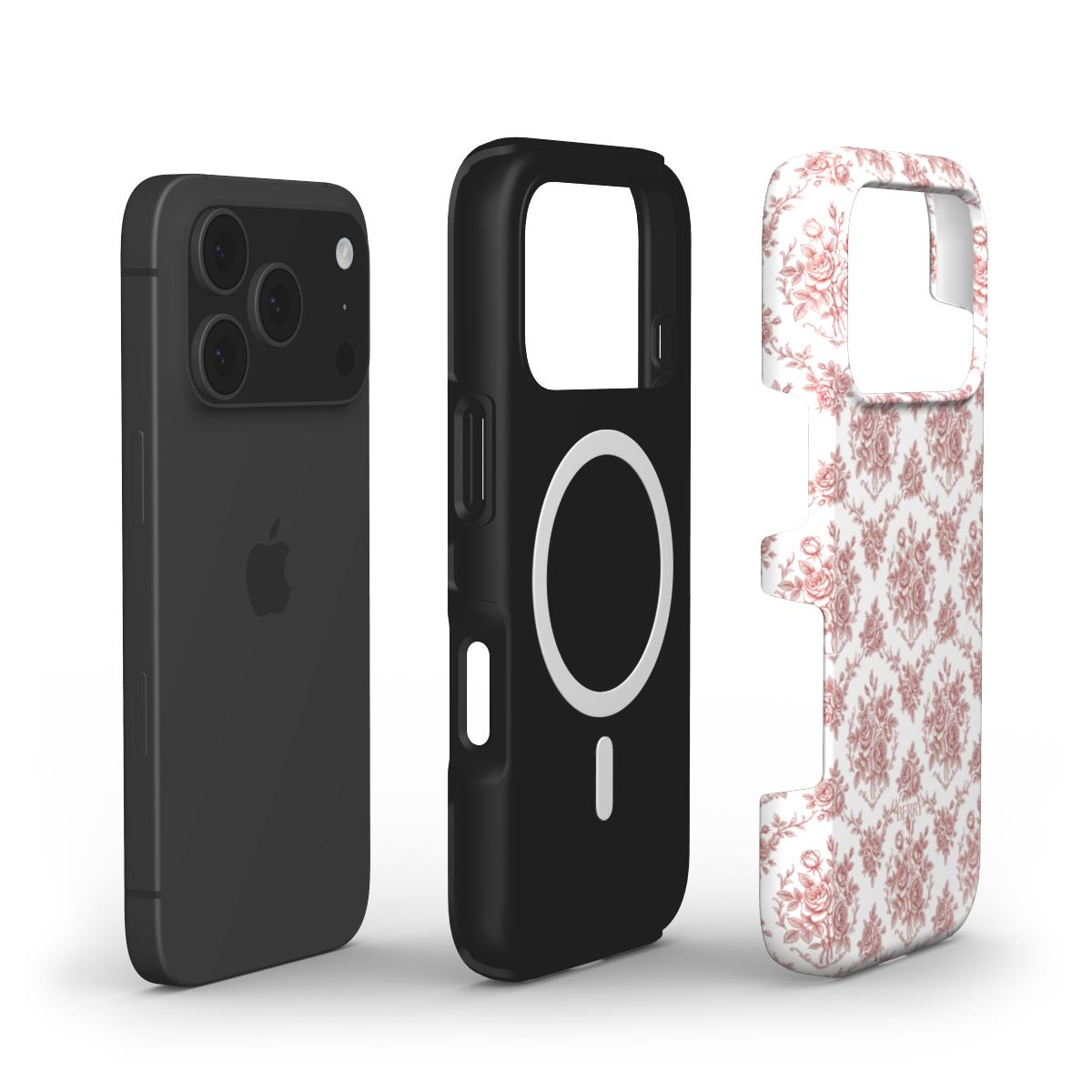 Θήκη iPhone με μοτίβο τριαντάφυλλων χρώμα: μπορντό – Burgundy Dreams