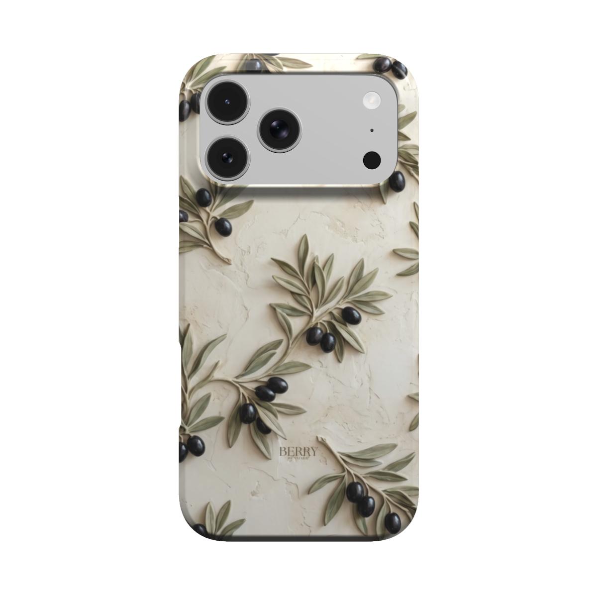 iPhone-cover med dekorativt mønster – Olive