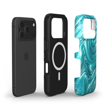iPhone-skal med glamorös design färg: blå – St. Tropez iPhone MagSafe