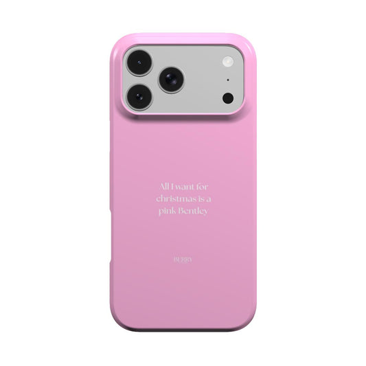 Θήκη iPhone με διακοσμητικό σχέδιο χρώμα: ροζ – All I want for christmas is a pink Bentley