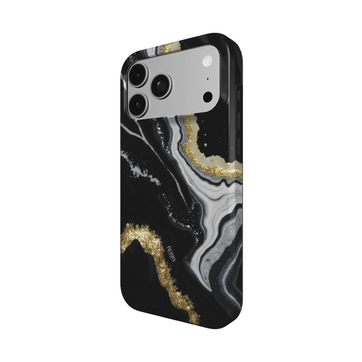 Sort iPhone-cover med glamourøst design, design Midnight Gold