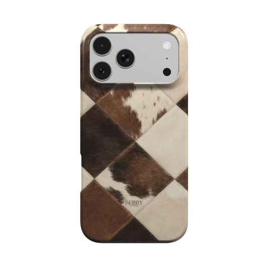 Rodeo Chic – ブラウンの牛柄のiPhoneケース