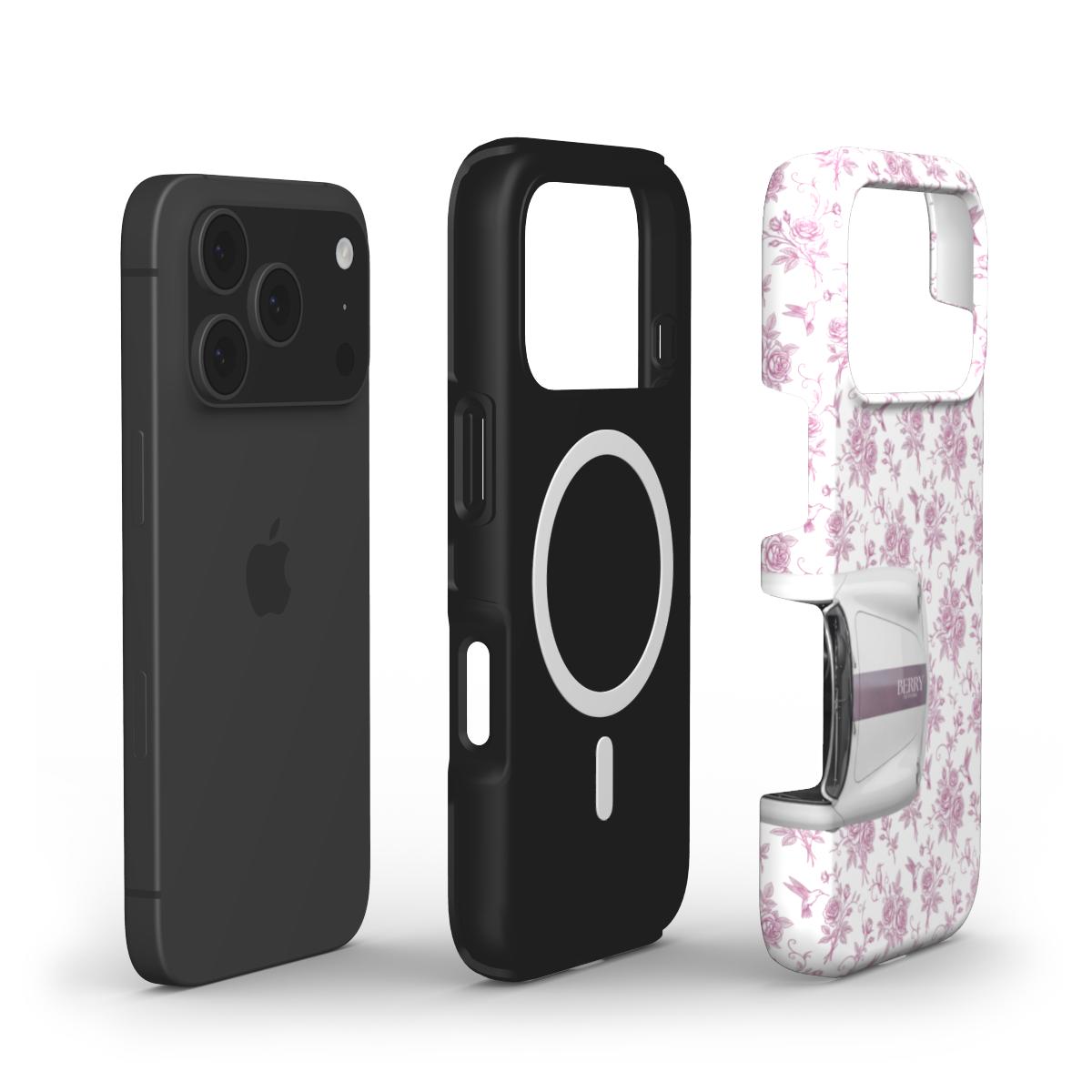 Coque pour iPhone avec motif de roses couleur : rose poudré – Cabriolet dreams