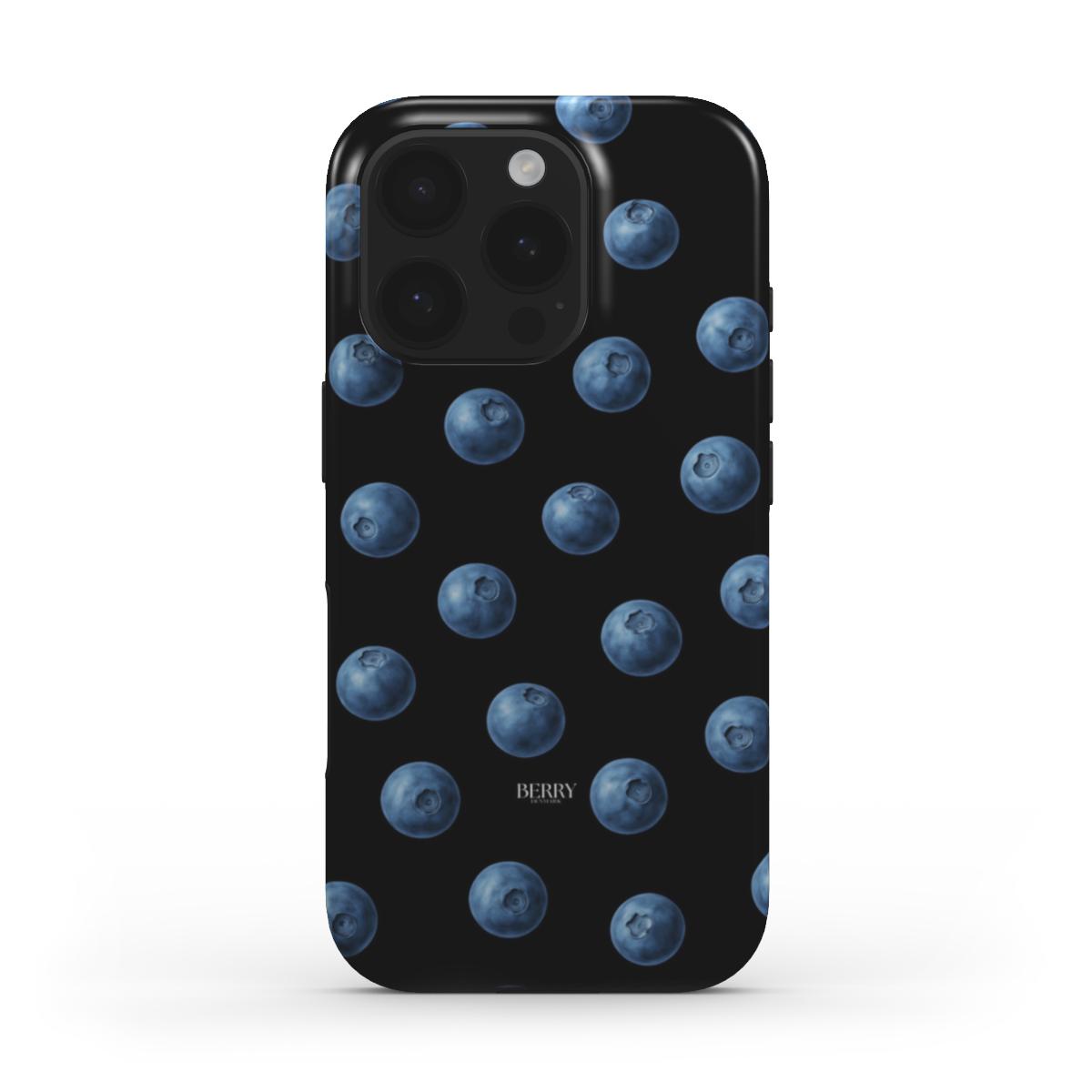 Funda para iPhone con diseño elegante color: azul – Blueberry Kisses Midnight