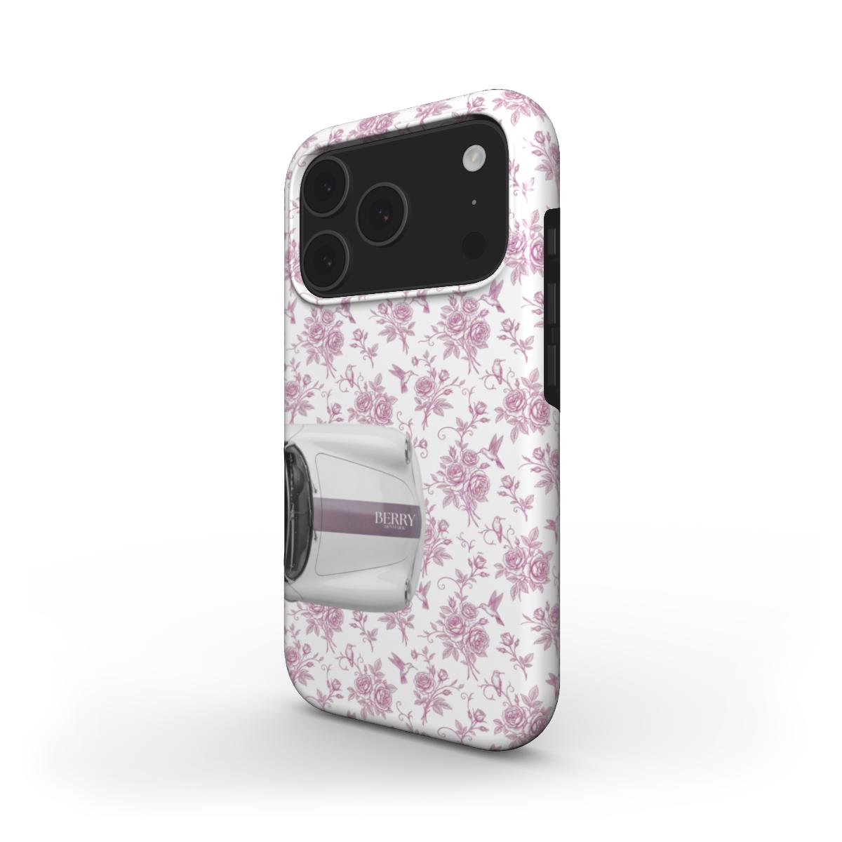 Coque pour iPhone avec motif de roses couleur : rose poudré – Cabriolet dreams
