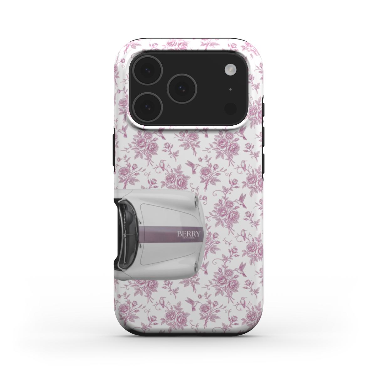 Coque pour iPhone avec motif de roses couleur : rose poudré – Cabriolet dreams
