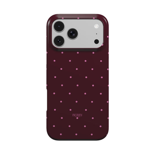 iPhone-hoesje met strak ontwerp kleur: bordeauxrood – Burgundy Freckle