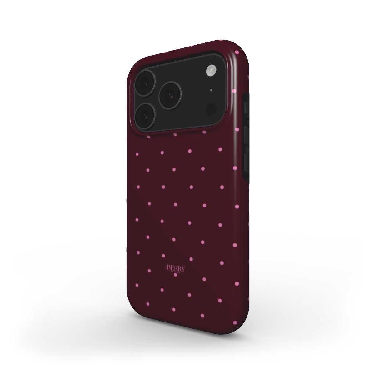 Coque pour iPhone avec design épuré couleur : bordeaux – Burgundy Freckle