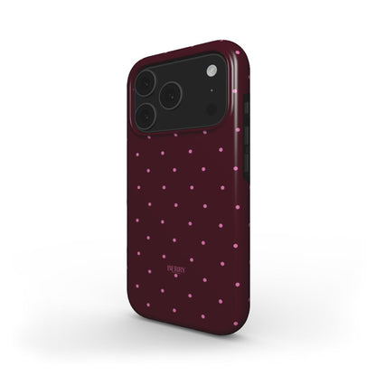 Coque pour iPhone avec design épuré couleur : bordeaux – Burgundy Freckle