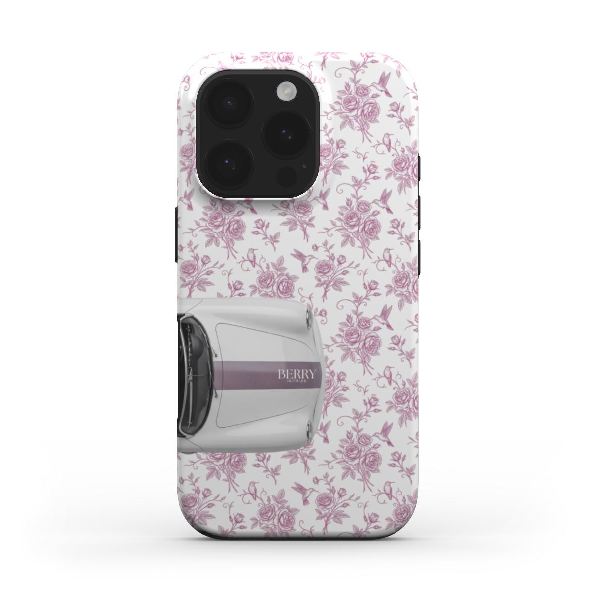 Coque pour iPhone avec motif de roses couleur : rose poudré – Cabriolet dreams