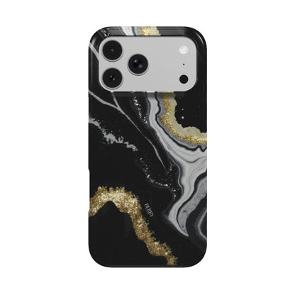 Sort iPhone-cover med glamourøst design – Midnight Gold