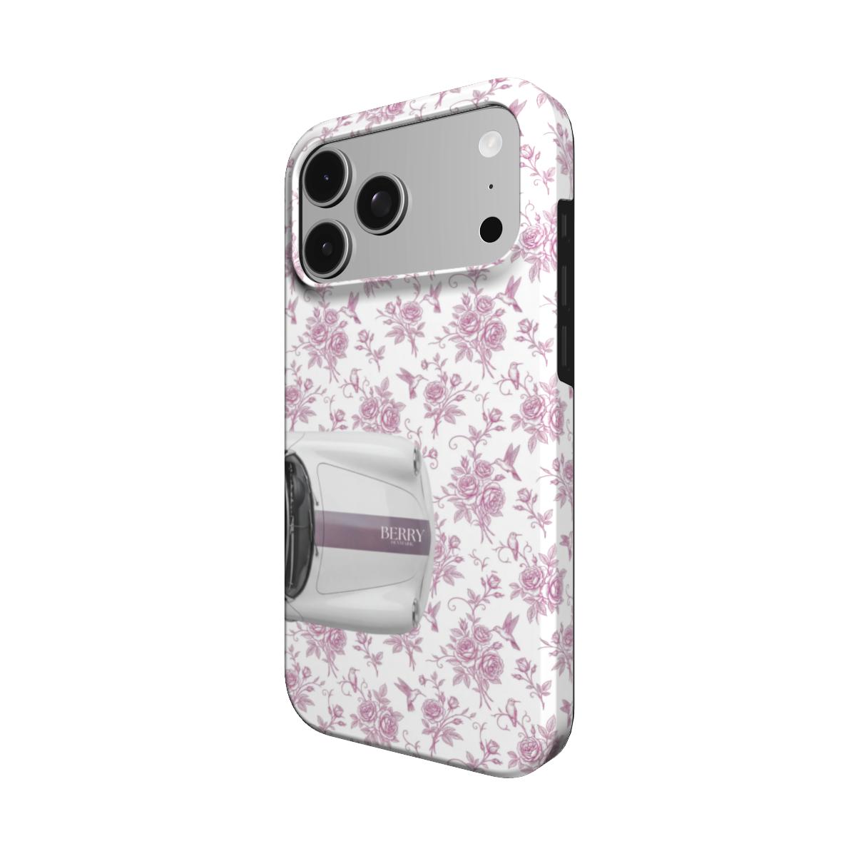 Coque pour iPhone avec motif de roses couleur : rose poudré – Cabriolet dreams