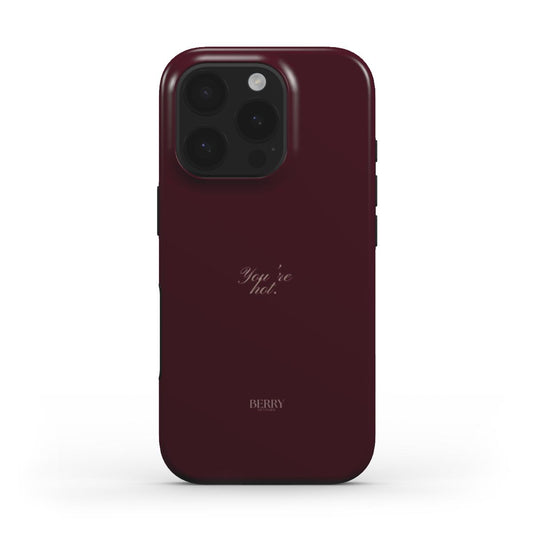 iPhone-hoesje met strak ontwerp kleur: bordeauxrood – You're Hot