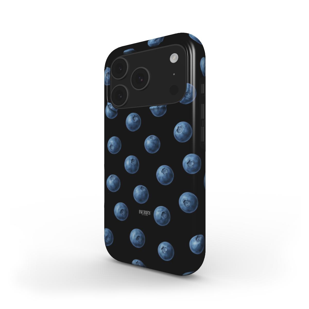 Funda para iPhone con diseño elegante color: azul – Blueberry Kisses Midnight