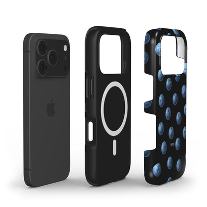 Funda para iPhone con diseño elegante color: azul – Blueberry Kisses Midnight