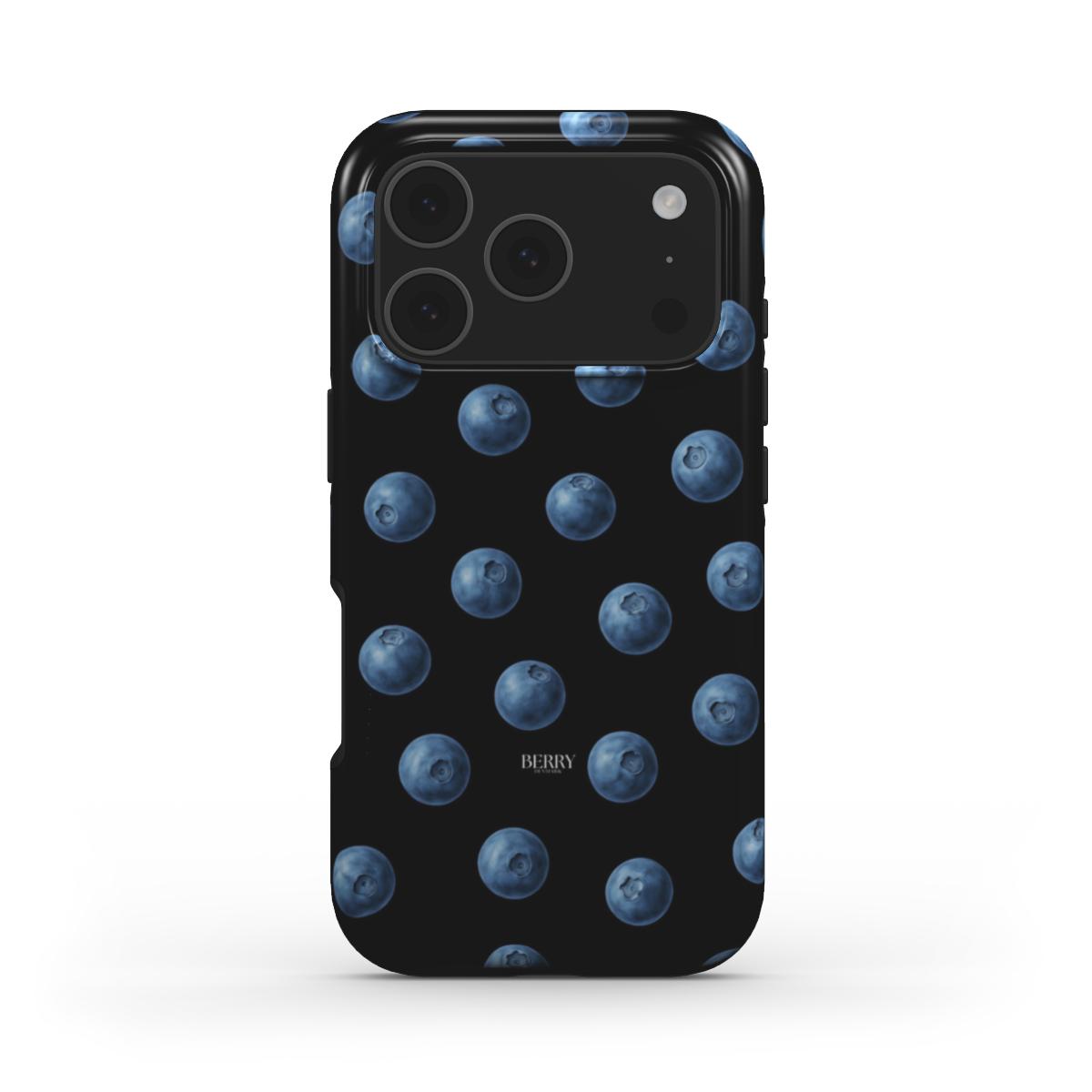 Funda para iPhone con diseño elegante color: azul – Blueberry Kisses Midnight
