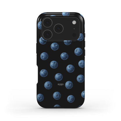 Funda para iPhone con diseño elegante color: azul – Blueberry Kisses Midnight