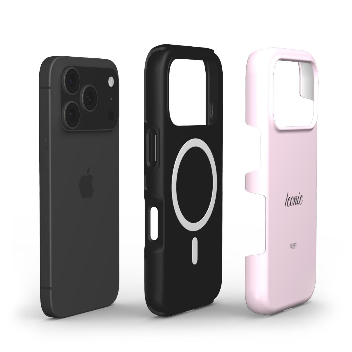iPhone case with rose motif in rose pink – Iconic Rose