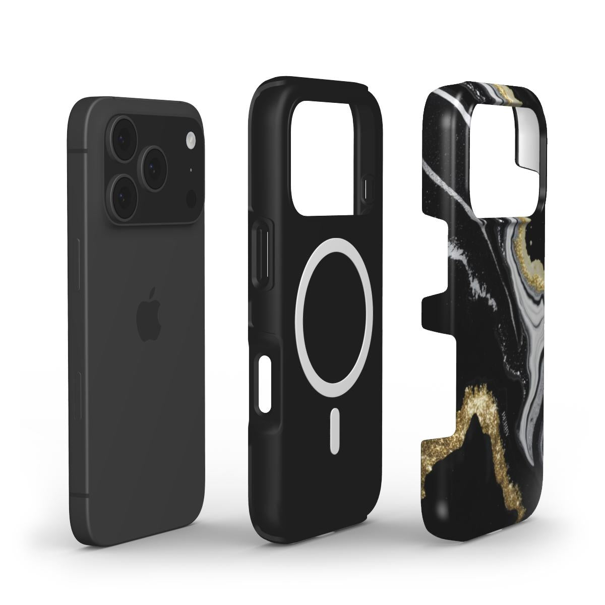 iPhone-cover Midnight Gold iPhone MagSafe med glamourøst design