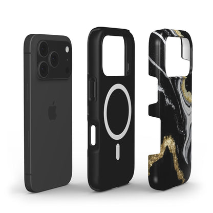 iPhone-cover Midnight Gold iPhone MagSafe med glamourøst design
