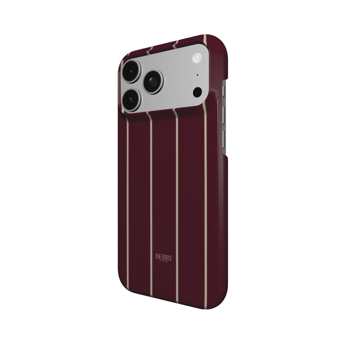 iPhone-deksel med stripete design – Burgundy Cream