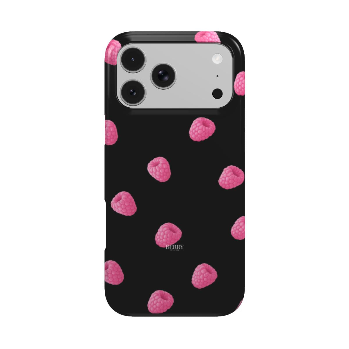 Lyserødt iPhone-cover med stilrent design – Raspberry Kisses Midnight