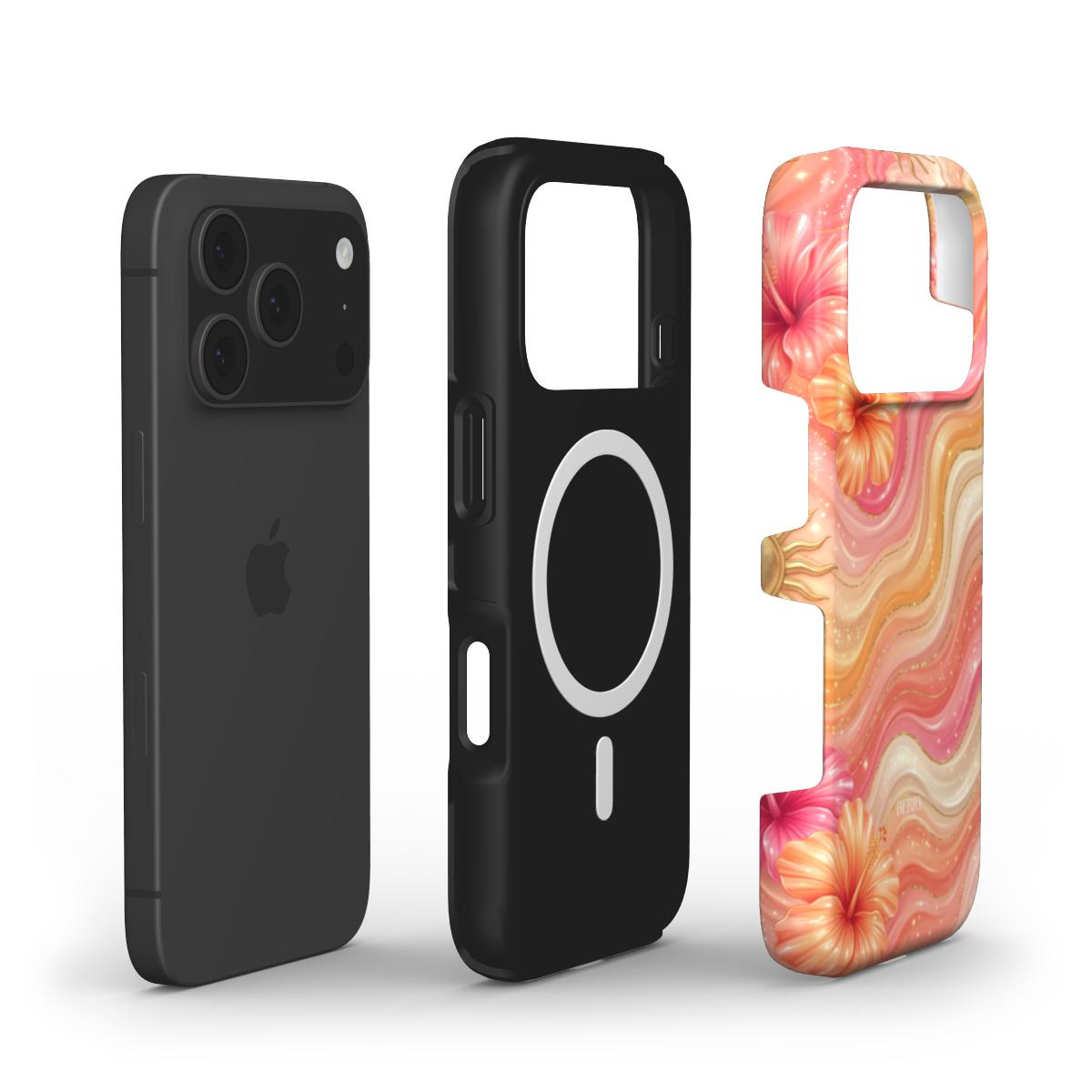 Coque pour iPhone avec motif décoratif – Peach Melba iPhone MagSafe