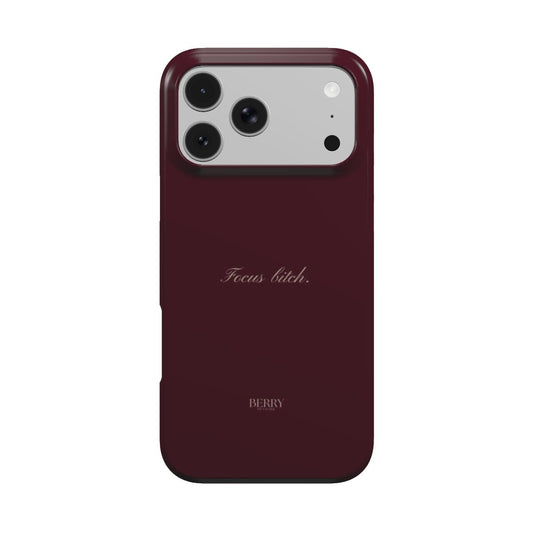 iPhone-hoesje met strak ontwerp kleur: bordeauxrood – Focus Bitch