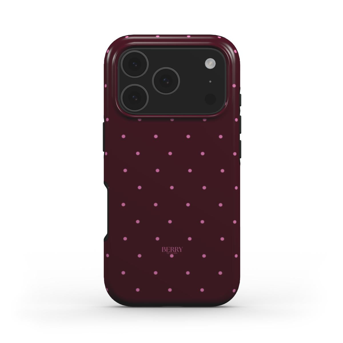 Coque pour iPhone avec design épuré couleur : bordeaux – Burgundy Freckle