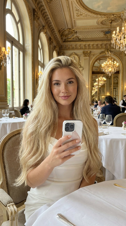 iPhone-deksel med rosemotiv farge: rosarød – Butterfly Dreams Rosegold