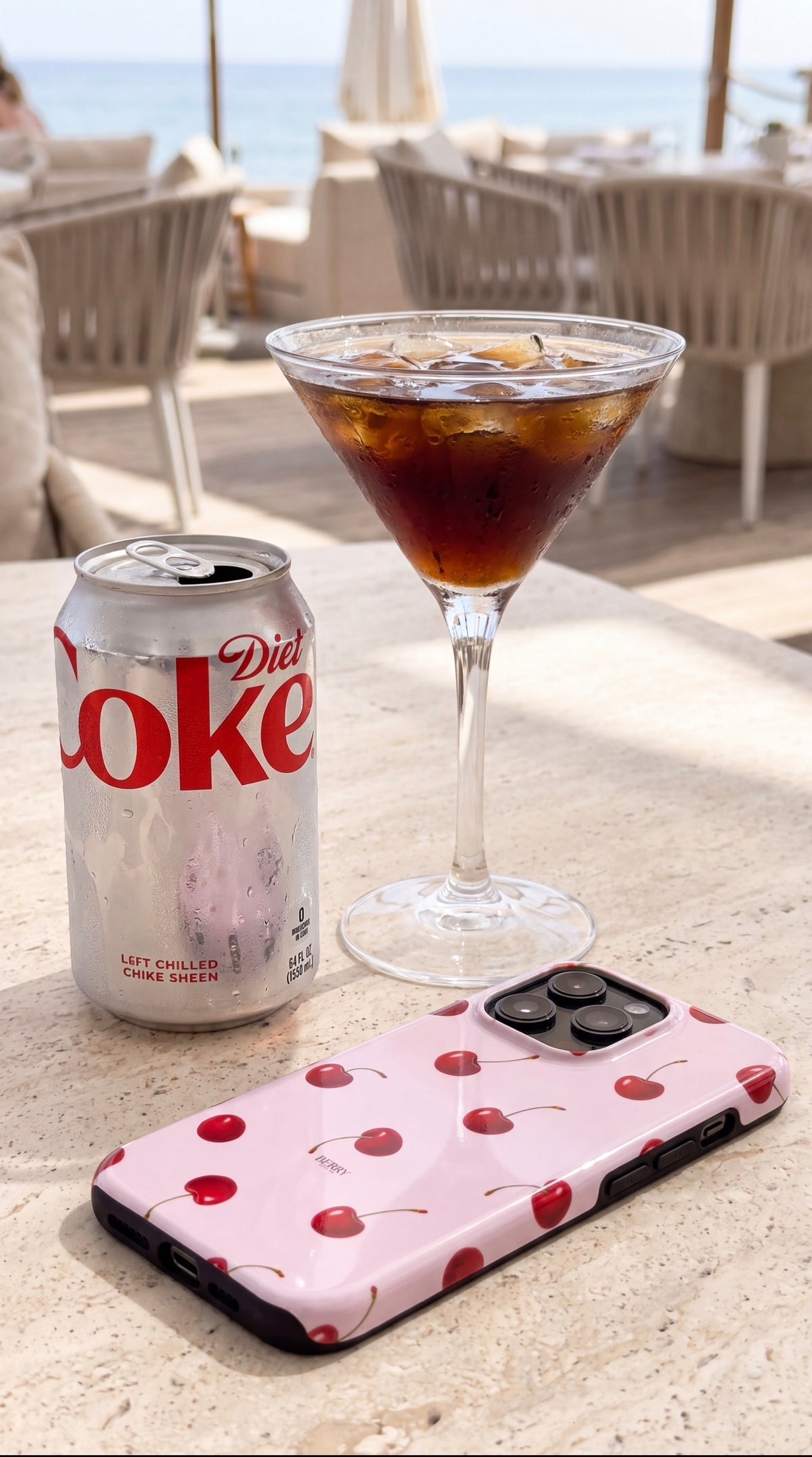 Custodia per iPhone con motivo di ciliegie colore: rosa antico – Cherry Kisses Rose