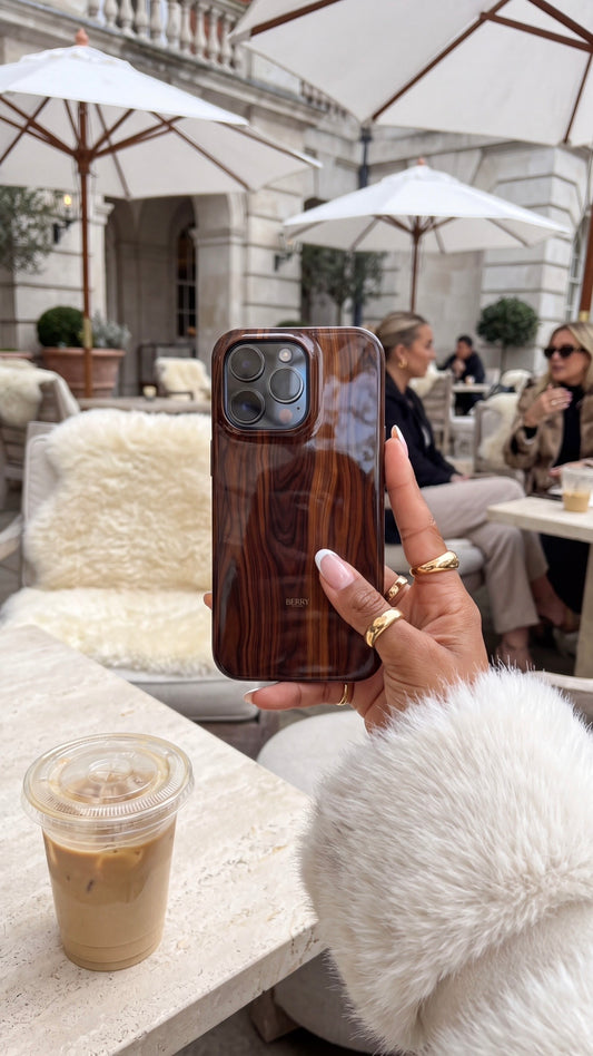 iPhone-hoesje met houtnerfpatroon – Yatch Wood