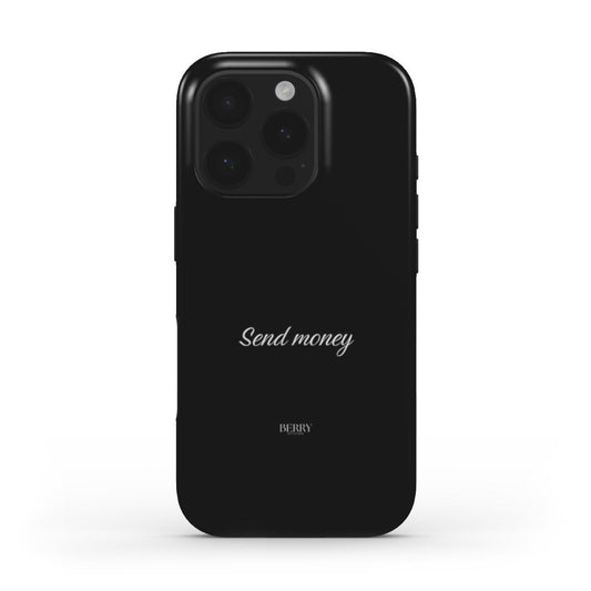 iPhone case with decorative design – Send Money Midnight