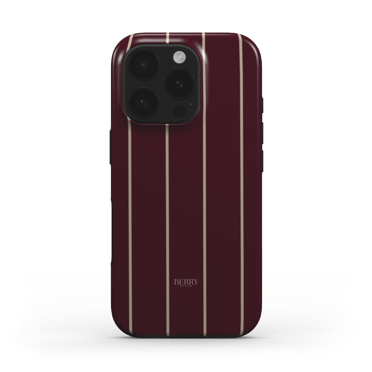 iPhone-deksel med stripete design – Burgundy Cream