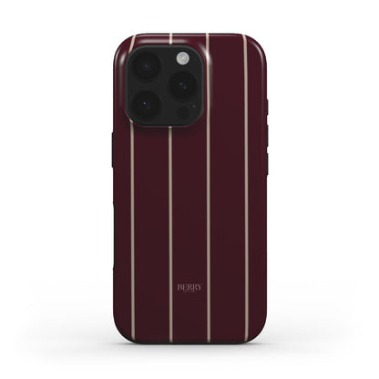 iPhone-deksel med stripete design – Burgundy Cream