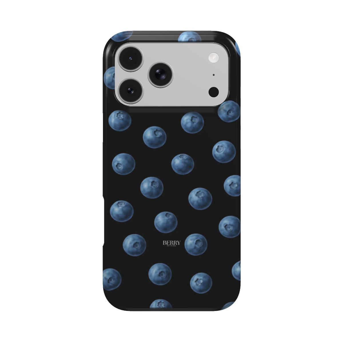 Funda para iPhone con diseño elegante color: azul – Blueberry Kisses Midnight