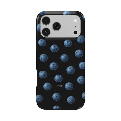 Funda para iPhone con diseño elegante color: azul – Blueberry Kisses Midnight