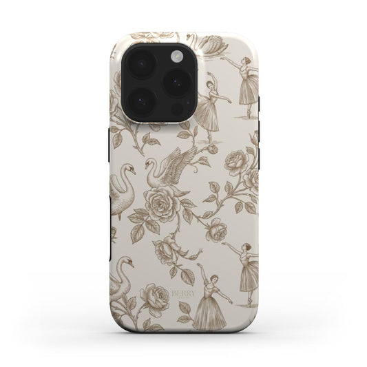 Royal Ballerina – レッドの装飾的なデザインのiPhoneケース