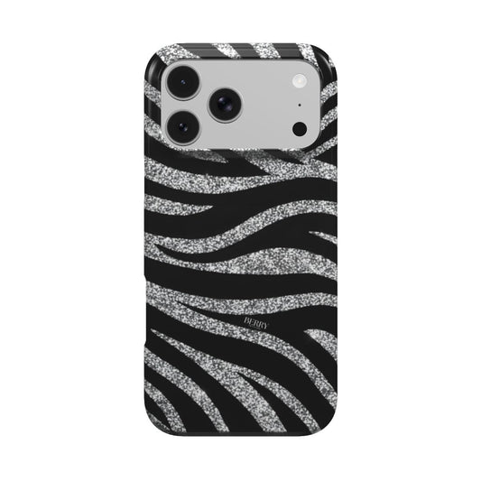 Crystal Zebra – ブラックの装飾的なデザインのiPhoneケース