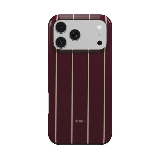 iPhone-hoesje met gestreept ontwerp kleur: bordeauxrood – Burgundy Cream