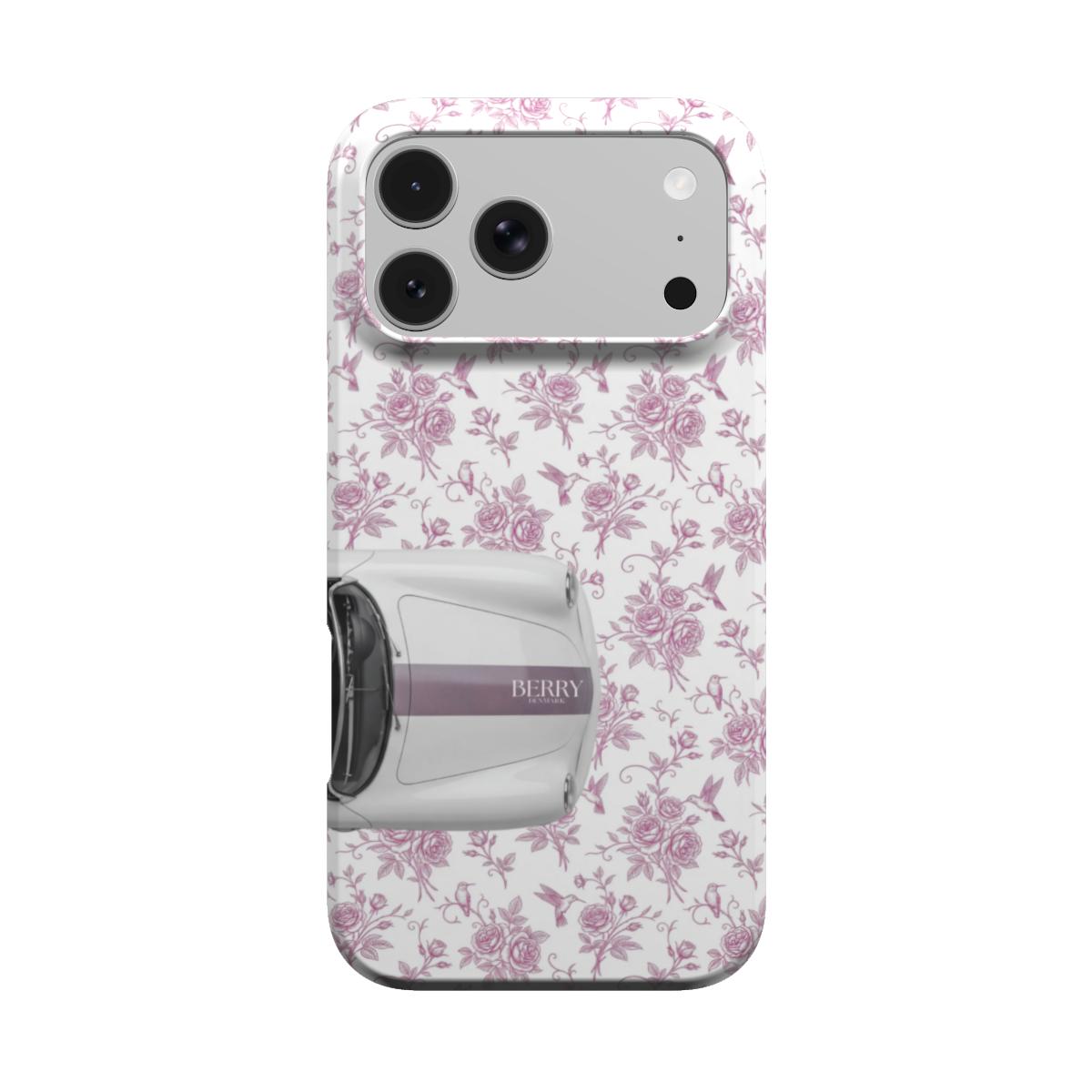 Coque pour iPhone avec motif de roses couleur : rose poudré – Cabriolet dreams