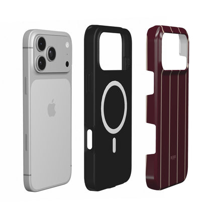 iPhone-deksel med stripete design – Burgundy Cream