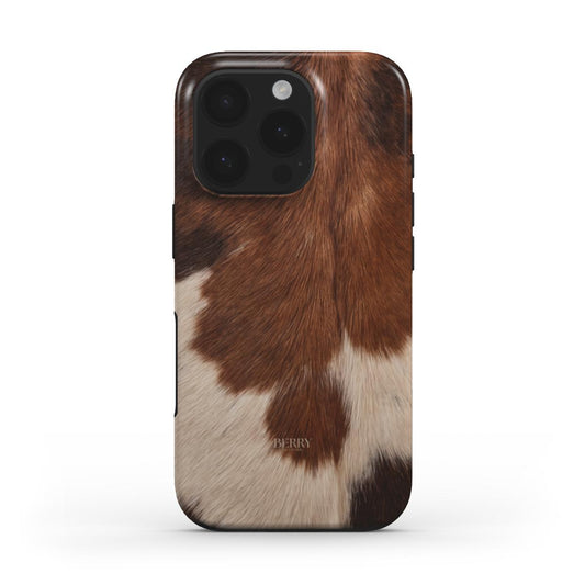 Funda para iPhone con estampado de vaca color: marrón – Hazel iPhone MagSafe
