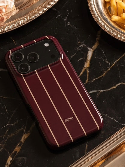 iPhone-deksel med stripete design farge: burgunder – Burgundy Cream